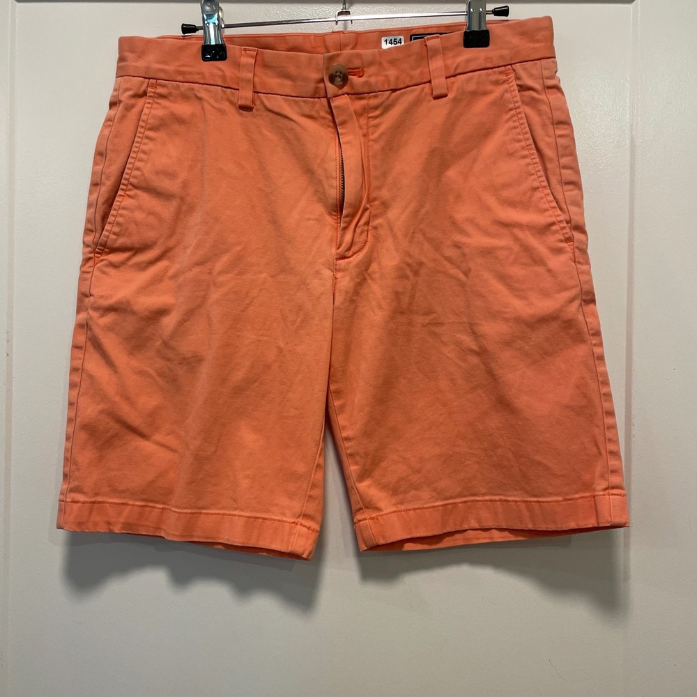 Vineyard Vines Mens Breaker Shorts Coral Orange Size 30 Stretch Cotton Chino